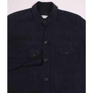 Errico Formicola Navy Tencel Button Front Sahariana Safari Chore Jacket Small